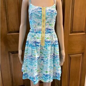 Lilly Pulitzer  High Tide Toil Dress SZ 12 
Heavy cotton/lining.

34”W
27”L